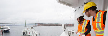Workers on boat
