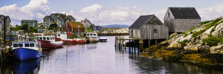 a landscape photo of a fishing village